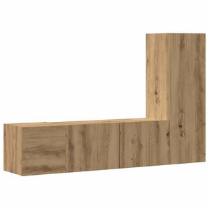 vidaXL Wall Mounted TV cabinets 3 pcs Artisan Oak Engineered Wood