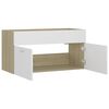 vidaXL Sink Cabinet White and Sonoma Oak 90x38.5x46 cm Engineered Wood