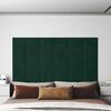vidaXL Wall Headboard 12 pcs Dark Green 30 x 30 cm Velvet