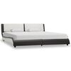 vidaXL Bed Frame Grey and white 160 x 200 cm Artificial Leather