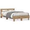 vidaXL Bed Frame with LED Artisan Oak 120 x 190 cm Engineered Wood