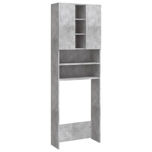 vidaXL Washing Machine Cabinet Concrete Grey 64x25.5x190 cm