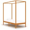 vidaXL Canopy Bed Frame without Mattress Honey Brown 90x200 cm