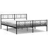 vidaXL Metal Bed Frame without Mattress with Footboard Black 200x200cm