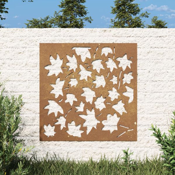 vidaXL Garden Wall Decoration 55x55 cm Corten Steel Maple Leaf Design