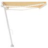 vidaXL Manual Retractable Awning with LED 500x300 cm Yellow and White