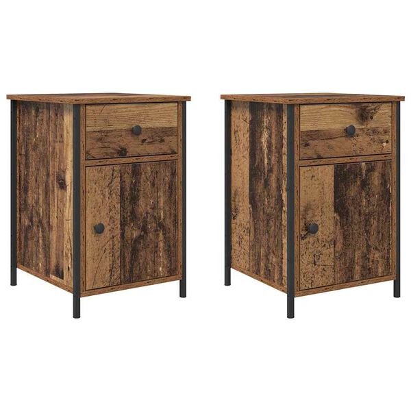 vidaXL Bedside Cabinet 2 pcs Old Wood 40 x 42 x 60 cm Engineered Wood