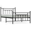 vidaXL Metal Bed Frame without Mattress with Footboard Black 100x200cm