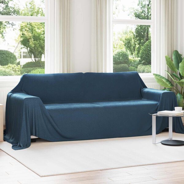 vidaXL Throw Blanket Navy Blue 350 x 270 cm Fleece