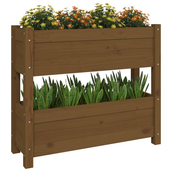 vidaXL Planter Honey Brown 77x25x66 cm Solid Wood Pine