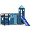 vidaXL Kids' Loft Bed with Tower without Mattress Blue 90x190 cm Single