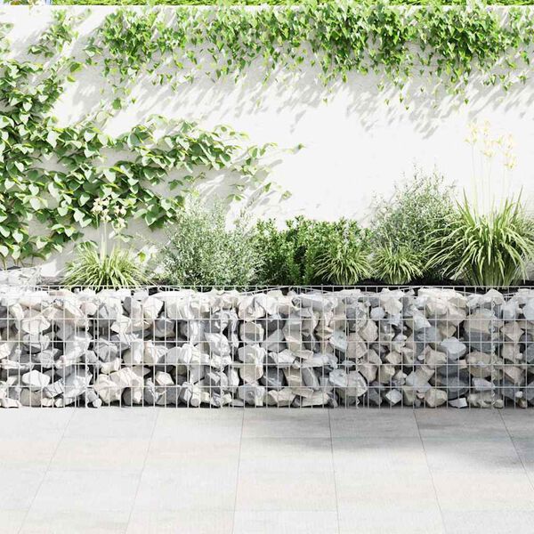 vidaXL Gabion Wall Galvanised Steel 450x30x50 cm