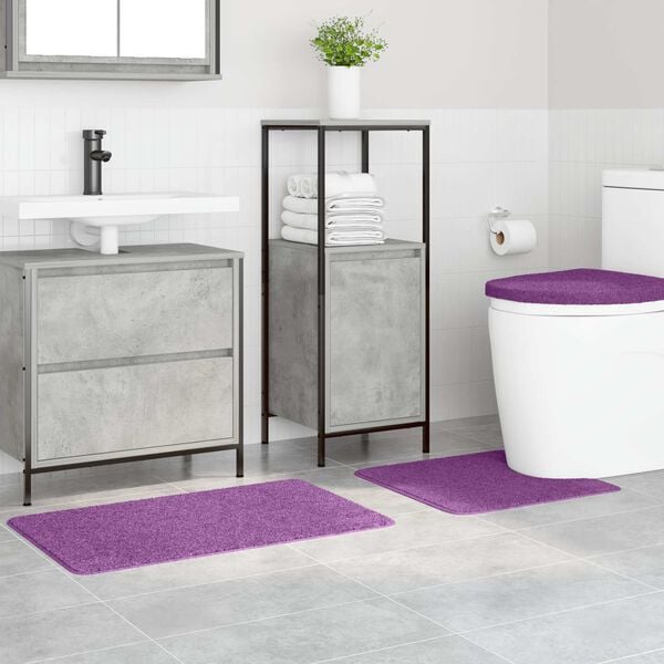 vidaXL Anti-slip Bath Mat Set 3 pcs Purple PP