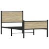 vidaXL Metal Bed Frame without Mattress Sonoma Oak 107x203 cm