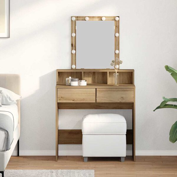 vidaXL Dressing Table Old Wood 80 x 41 x 144.5 cm Engineered wood
