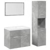 vidaXL 4 Piece Bathroom Furniture Set Concrete Grey Engineered Wood