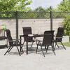 vidaXL Garden Dining Set 5 pcs Black coffee Poly rattan