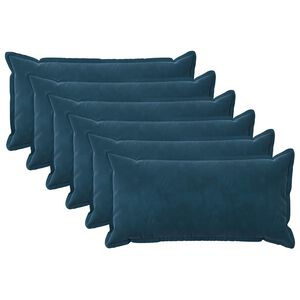 vidaXL Cushion with Pillow HOUTEN 6 pcs Blue Velvet