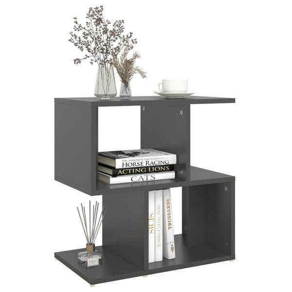 vidaXL Bedside Cabinet Grey 50x30x51.5 cm Engineered Wood