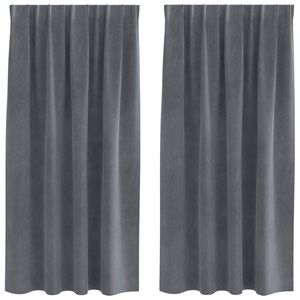 vidaXL Curtains 2 pcs Light Grey 140 x 175 cm Velvet