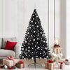 vidaXL Artificial Pre-lit Christmas Tree Black 210 cm PVC