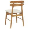 vidaXL Dining Chair 2 pcs Natural and Light Solid Rubber Wood