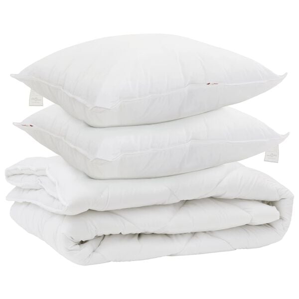 vidaXL All-season Duvet with Pillow 3 pcs White Microfiber