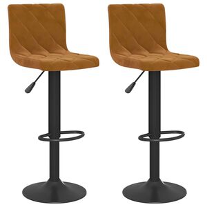 vidaXL Bar Stools 2 pcs Brown Velvet