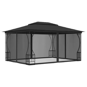 vidaXL Gazebo with Nets 300x400x265 cm Anthracite