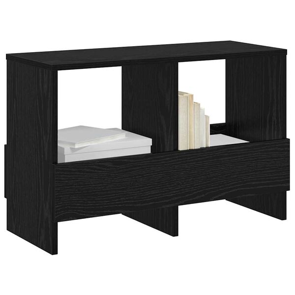 vidaXL Magazine Rack Black Oak 68.5 x 30 x 45 cm