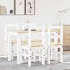 vidaXL 5 Piece Dining Set PANAMA White Solid Wood Pine