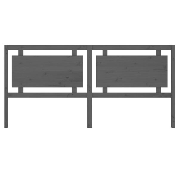 vidaXL Bed Headboard Grey 205.5x4x100 cm Solid Pine Wood