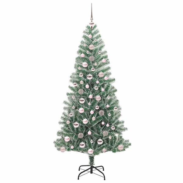 vidaXL Artificial Christmas Tree Snow Flocked with LED Light 180 cm