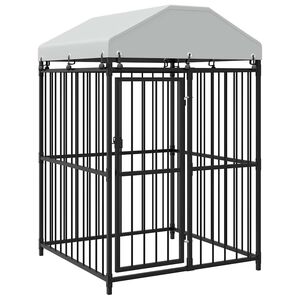 vidaXL Outdoor Dog Kennel with Roof 120x120x150 cm