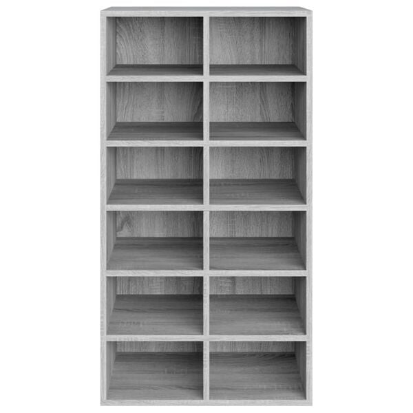 vidaXL Shoe Rack Grey Sonoma 54x34x100.5 cm Engineered Wood