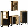 vidaXL Bathroom Furniture Set with Door 4 pcs Brown Solid Mango Wood