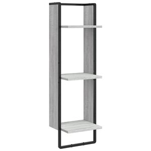 vidaXL 3-Tier Wall Shelf Grey Sonoma 30x25x100 cm Engineered Wood