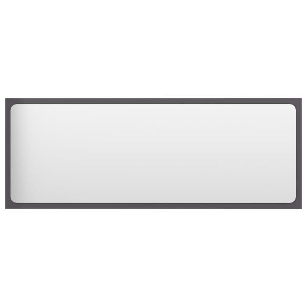 vidaXL Bathroom Mirror High Gloss Grey 100x1.5x37 cm Engineered Wood
