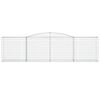 vidaXL Arched Gabion Baskets 3 pcs 400x50x100/120 cm Galvanised Iron
