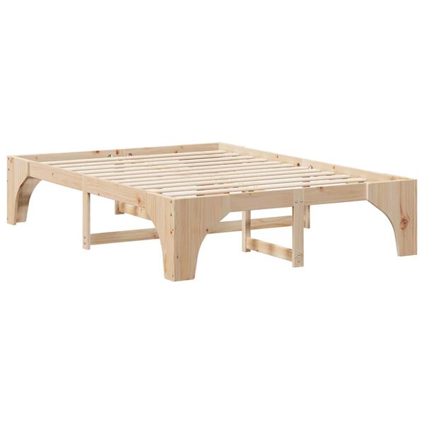 vidaXL Bed Frame Brown 140 x 200 cm Solid Pine Wood