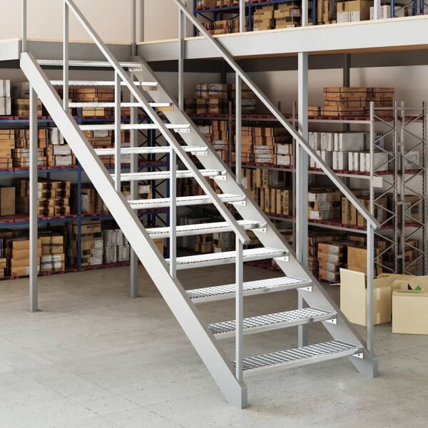 vidaXL Grate Step 100x24x7 cm Galvanised Steel