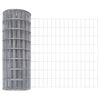 vidaXL Fence with Post Silver 1 x 10 m Steel