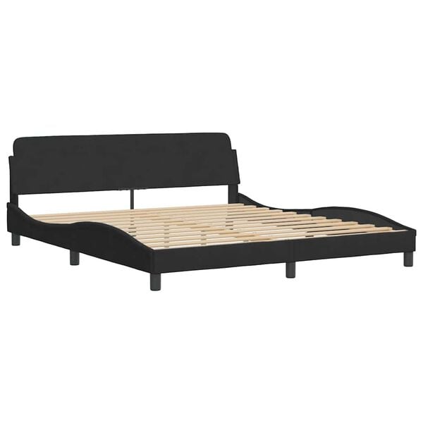 vidaXL Bed Frame "Dover" Black 180x200 cm Super King Velvet