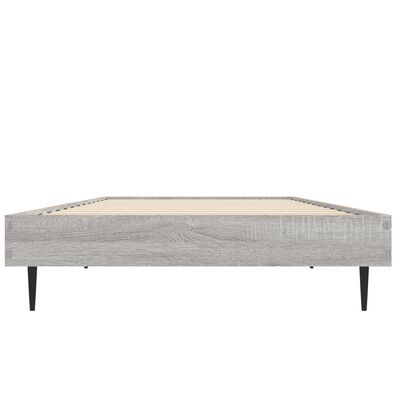 vidaXL Bed Frame Grey Sonoma 75x190 cm Small Single Engineered Wood