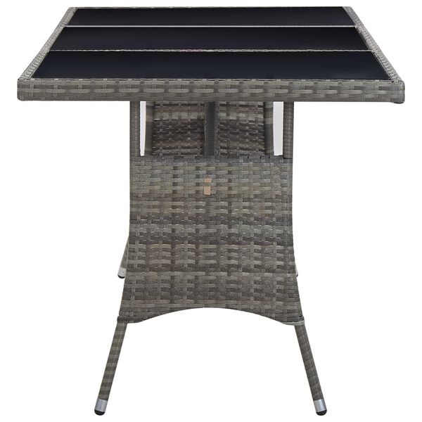 vidaXL Garden Table Grey 170x80x74 cm Poly Rattan