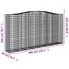 vidaXL Arched Gabion Baskets 10 pcs 400x50x200/220 cm Galvanised Iron