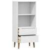 vidaXL Bookcase MOLDE White 60x35x133,5 cm Solid Wood Pine