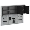 vidaXL Tool Cabinet and Pegboard Set 5 pcs Black 150 x 20 x 115 cm