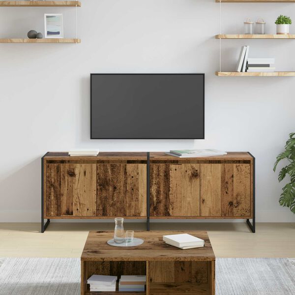 vidaXL TV Cabinet Old Wood 140 x 36 x 49.5 cm Engineered Wood