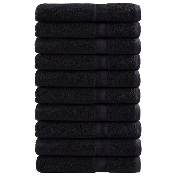 vidaXL Premium Sauna Towels SOLUND 10 pcs Black 80x200 cm 600 gsm